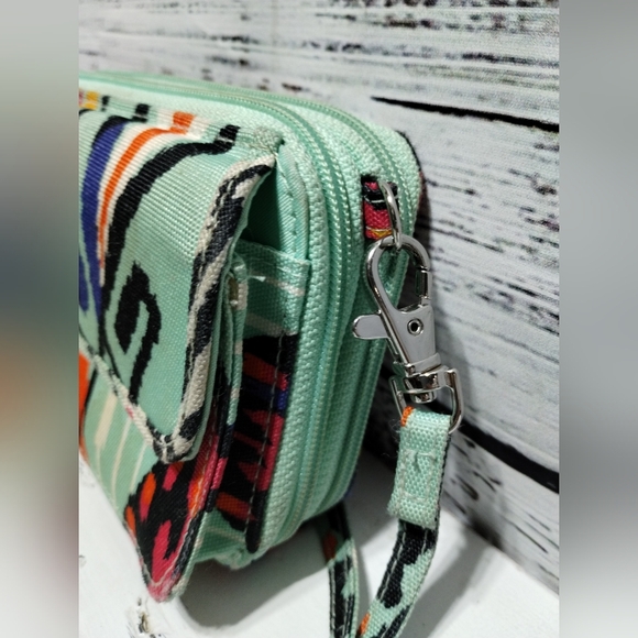 Vera Bradley Colorful Patterned Crossbody Bag - Green, Red, Black - Picture 5 of 7